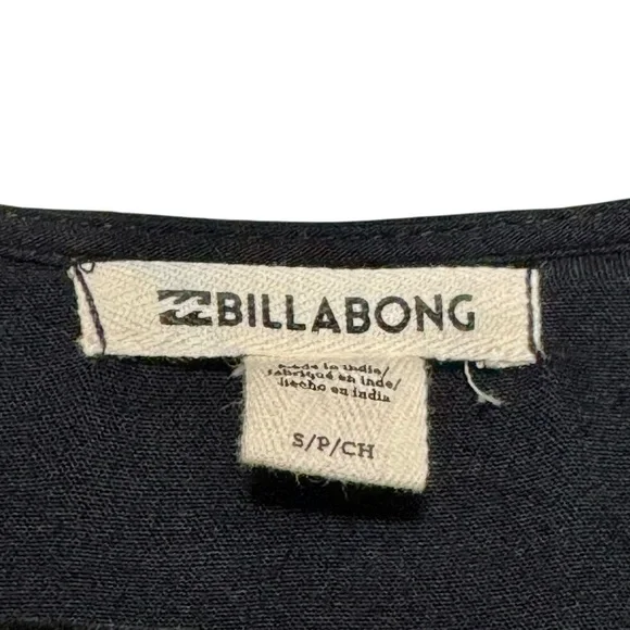 Billabong Island Folk Pieced Crinkle Wide Flare Sleeve Lightweight Top - Picture 6 of 8